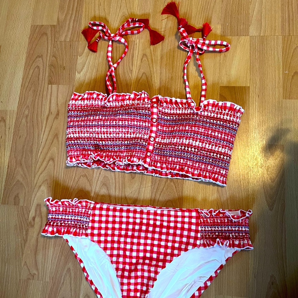 Red Checkered Bikini Set